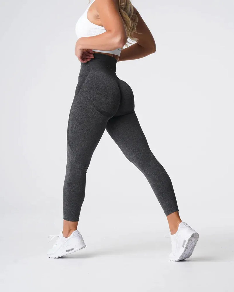 Calça Legging Esportiva Feminina Com Cintura Alta Elástica Sem Costura Para Ioga/fitness