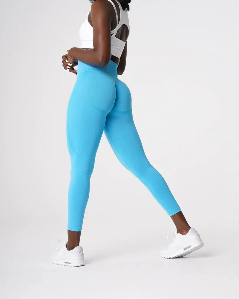 Calça Legging Esportiva Feminina Com Cintura Alta Elástica Sem Costura Para Ioga/fitness